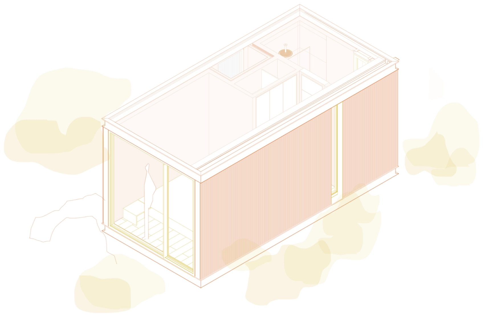 Line drawing of TU XS: one 6×3 m module